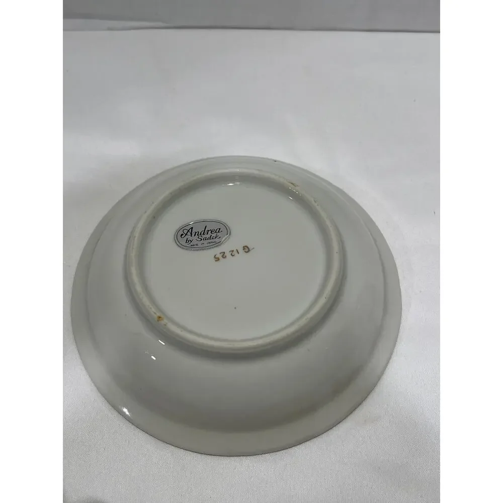 Andrea by Sadek G 1225 Gold Stripe Demitasse Espresso Cup Saucer Vintage